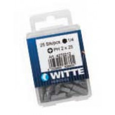 Биты INDUSTRIE для винтов Phillips, PH 2 x 25 мм, в пластмассовом боксе (25 шт.) 427021 WITTE